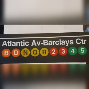 Atlantic Avenue - Barclays Center Wall Sign & Ruler ~ NYC MTA Subway Souvenir!